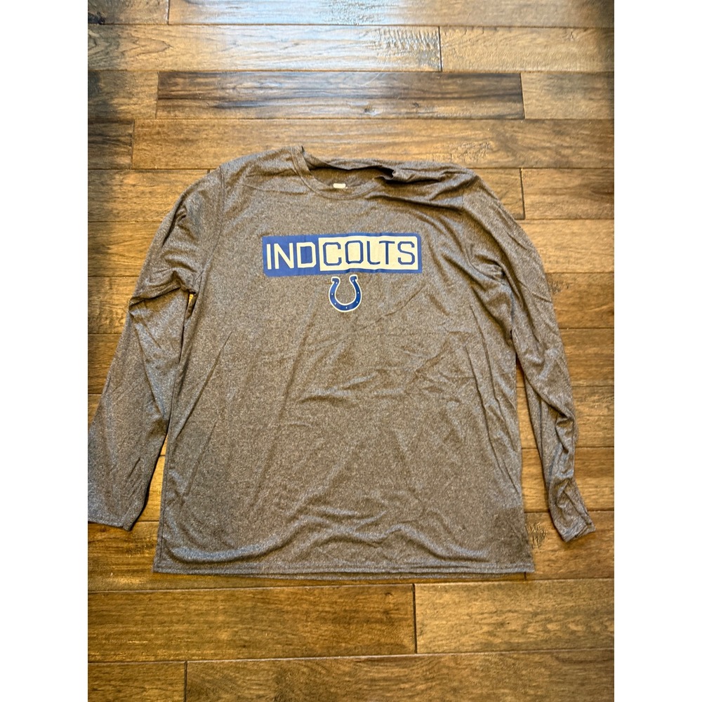 Majestic T-Shirt Mens XL Gray Indianapolis Colts NFL Long Sleeve Graphic Tee